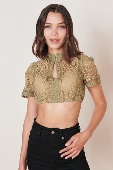 Kruger Benedicta dirndl blouse in green, back