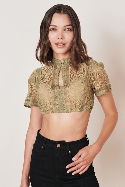 Kruger Benedicta dirndl blouse in green, back