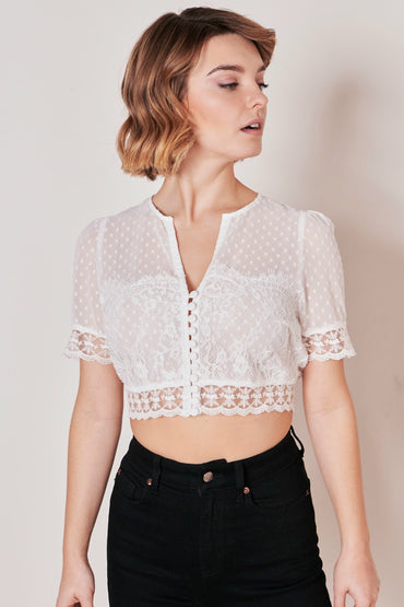 Kruger Marianna dirndl blouse in ecru, back