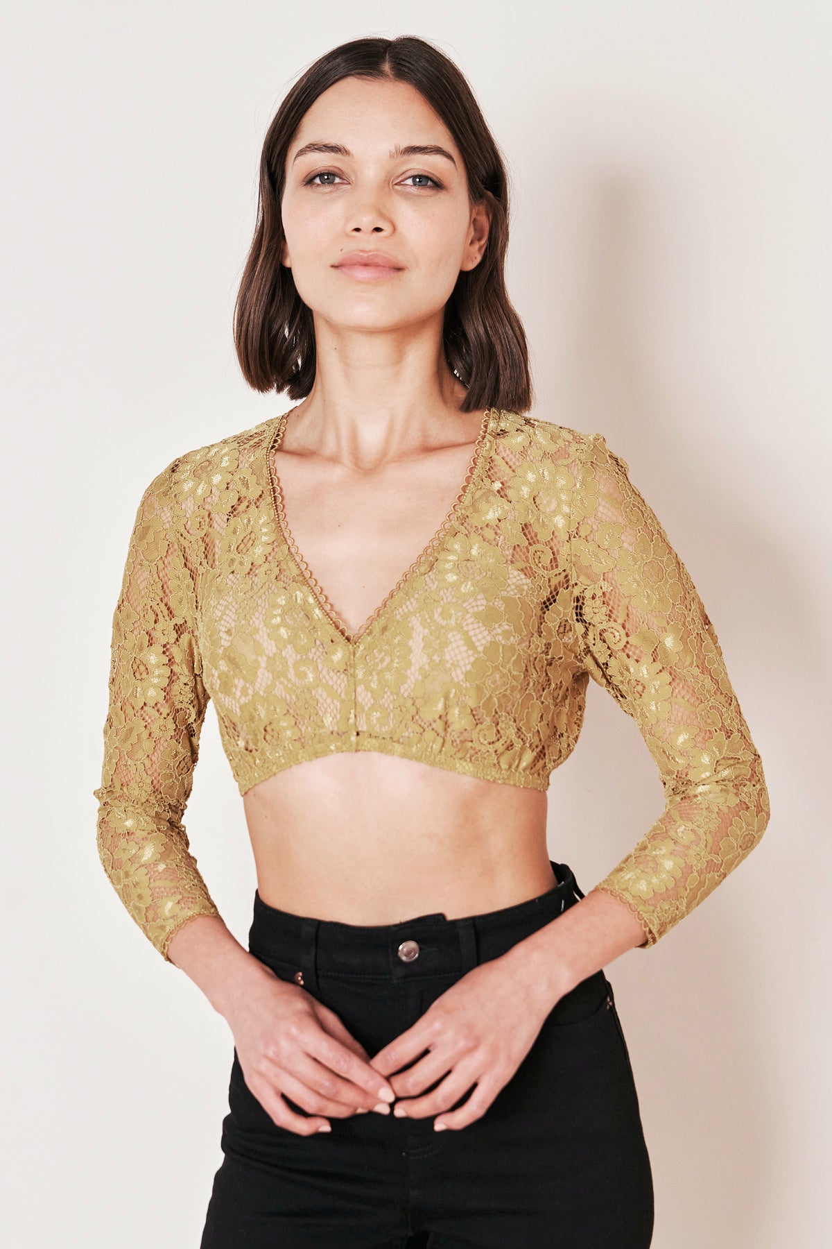 Kruger Adelaida dirndl blouse in yellow, back