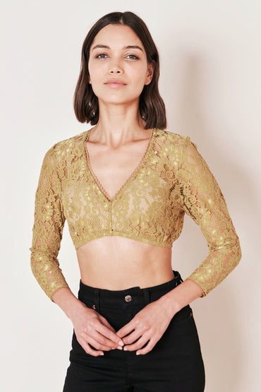 Kruger Adelaida dirndl blouse in yellow, back