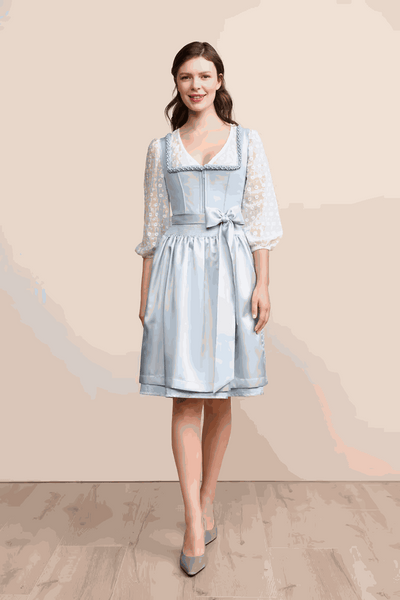 (new) Kruger Midi Dirndl 2pcs. 60cm "Oceana" light blue