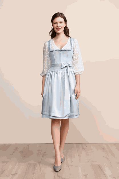 (new) Kruger Midi Dirndl 2pcs. 60cm "Oceana" light blue