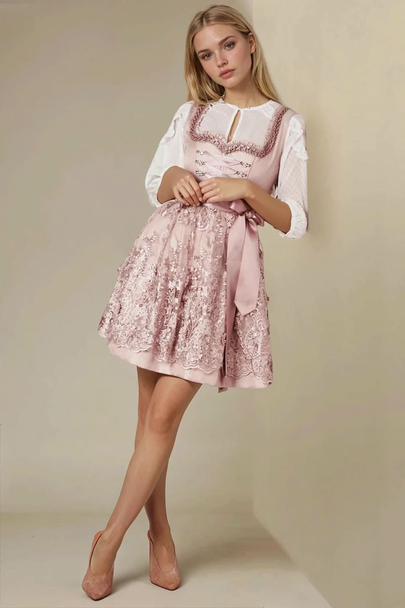 Kruger Joelle Mini Dirndl, Rose — 50cm 2pc Set