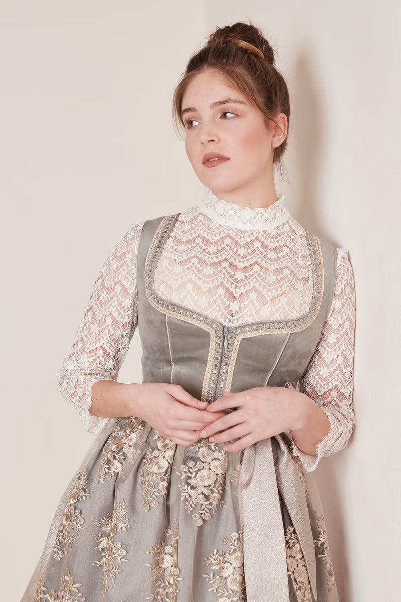 Kruger Aurea Midi Dirndl, Grey — 60cm 2pc Set