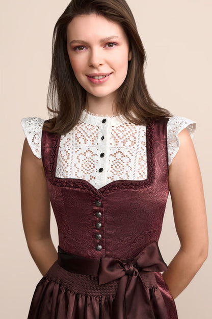 Kruger Midi Dirndl 2pcs. 60cm "Carline" red