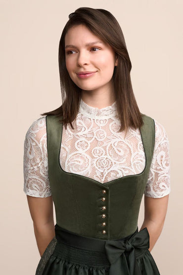Kruger Midi Dirndl 2pcs. 60cm "Iny" green (34,40,42)