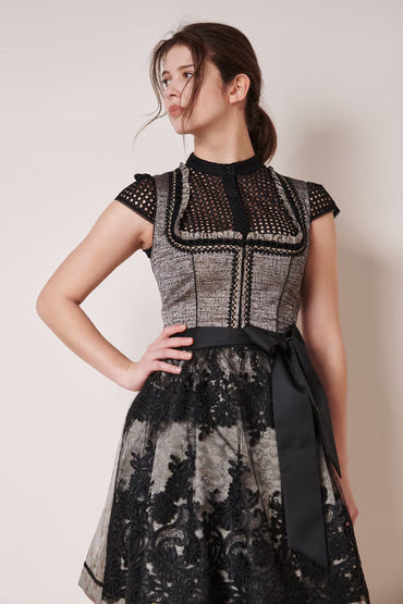 Kruger Midi Dirndl 2pcs. 60cm "Loreen" black (38)