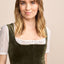 Kruger Midi Dirndl 2pcs. 60cm "Aurela" olive (size 38)