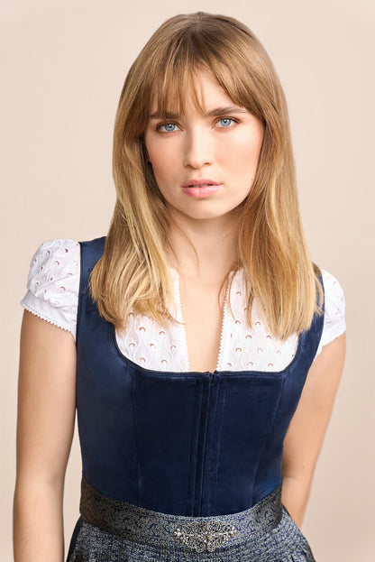 Kruger Aurela Midi Dirndl, Steel Blue — 60cm 2pc Set