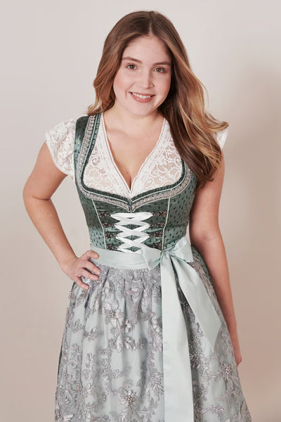 Kruger Midi Dirndl 2pcs. 60cm "Hira" green
