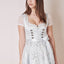 Kruger Midi Dirndl 2pcs. 60cm "Sunny" blue
