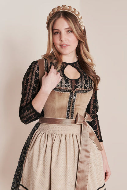 Kruger Selene Midi Dirndl, Brown — 60cm 2pc Set