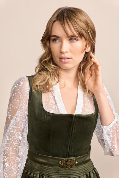 Kruger Long Dirndl 2pcs. 70cm "Livie" olive (36)