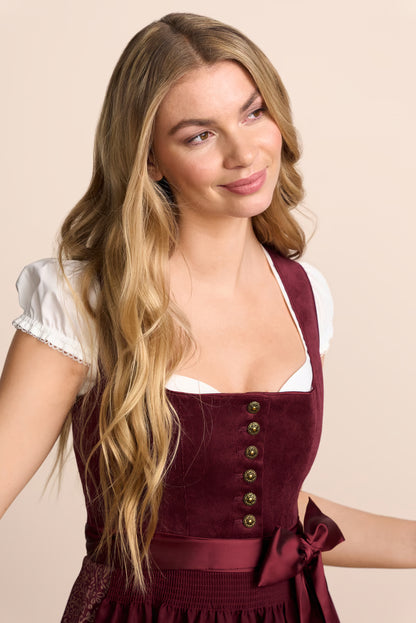 Kruger Lottea Midi Dirndl, Red — 60cm 2pc Set