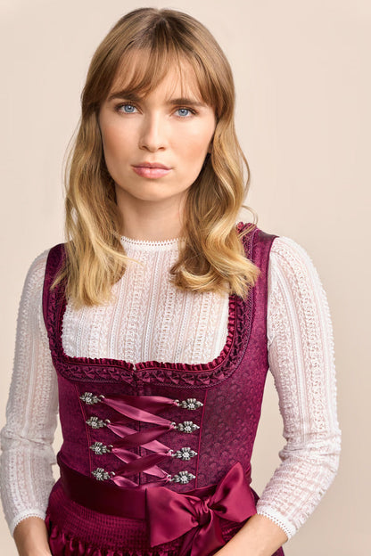 Kruger Thialda Midi Dirndl, Red — 60cm 2pc Set
