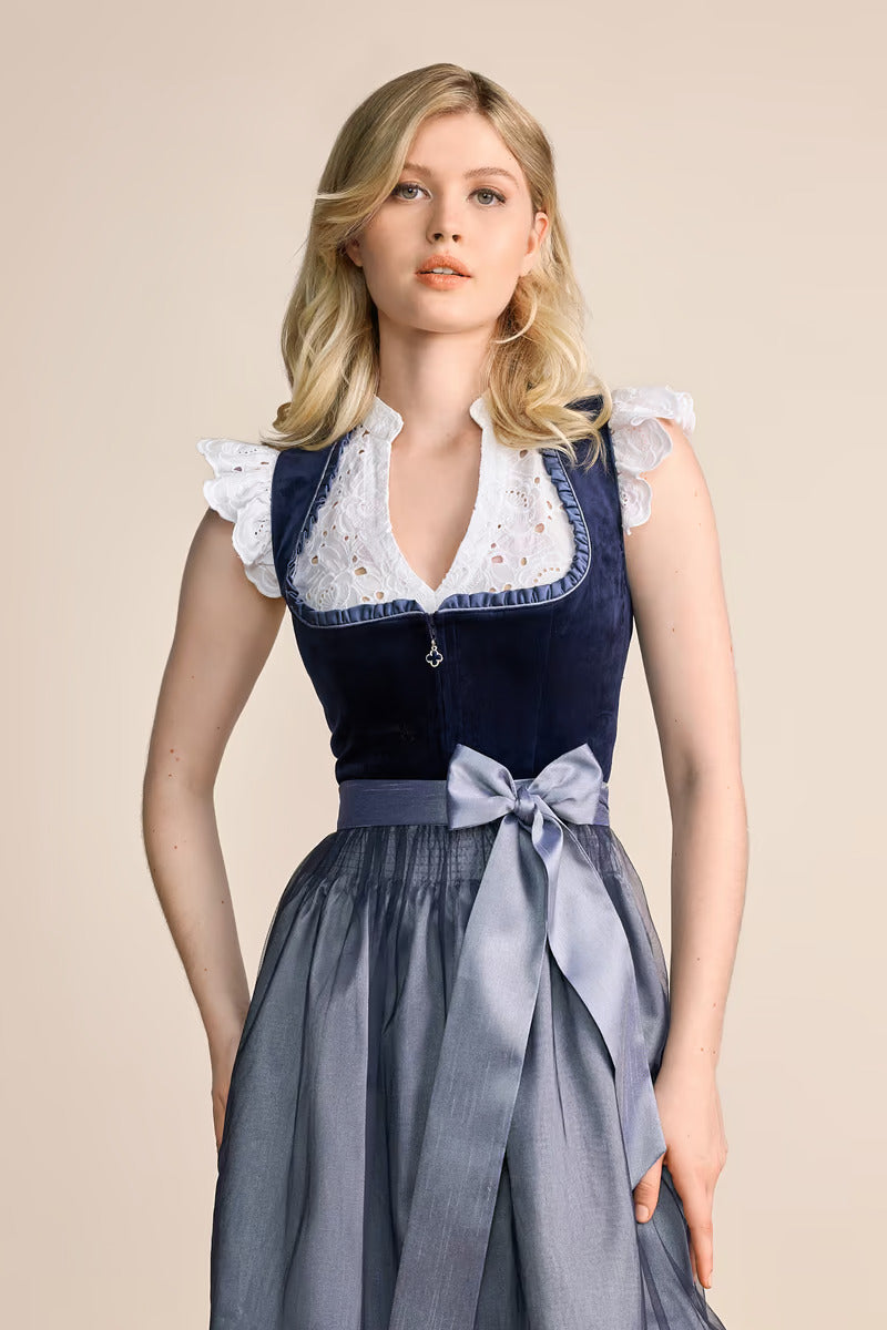 Kruger Mini Dirndl 2pcs. 50cm "Joelina" blue