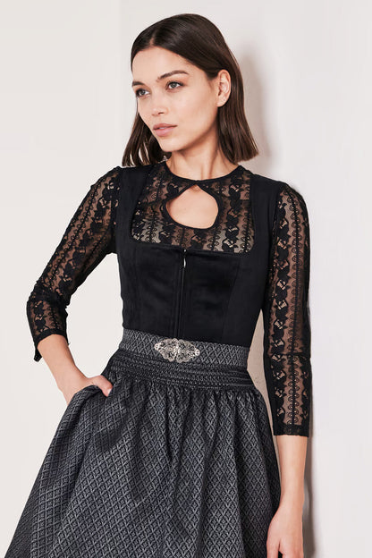 Kruger Midi Dirndl 2pcs. 60cm "Alisha" black