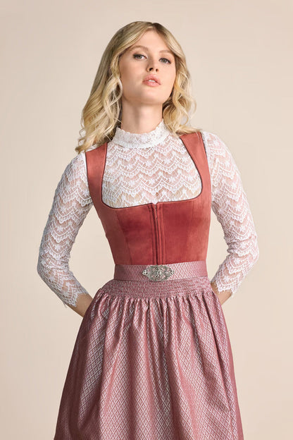 Kruger Alisha Midi Dirndl, Red — 60cm 2pc Set