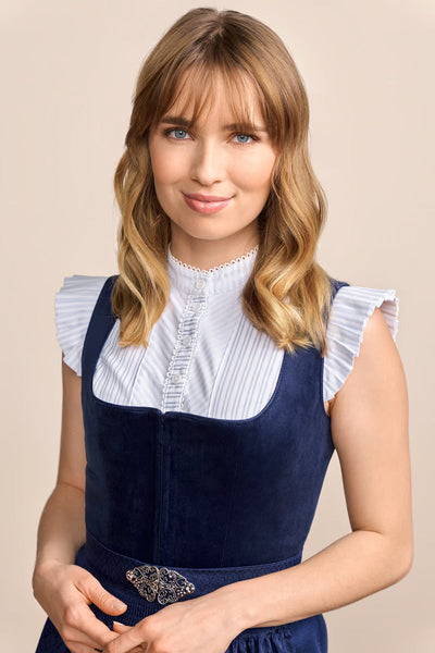 Kruger Long Dirndl 2pcs. 70cm "Alisha" blue (size 36)