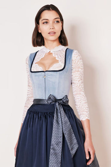 Kruger Dena Midi Dirndl, Blue — 60cm 2pc Set