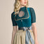Kruger Midi Dirndl 2pcs. 60cm "Dena" turquoise