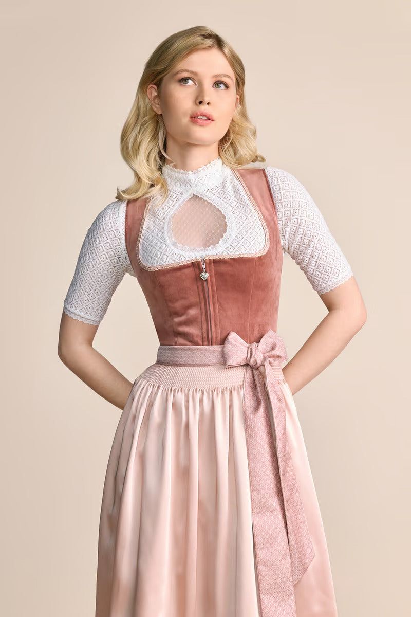 Kruger Midi Dirndl 2pcs. 60cm "Dena" red