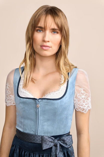 Kruger Dena Long Dirndl, Blue — 70cm 2pc Set