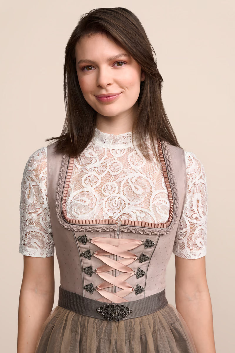 Kruger Midi Dirndl 2pcs. 60cm "Mariselle" brown