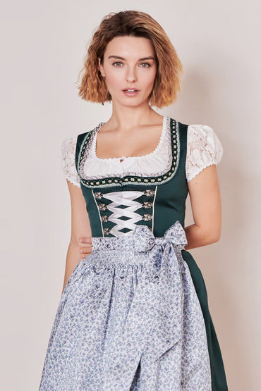 Kruger Rieke Midi Dirndl, Green — 60cm 2pc Set
