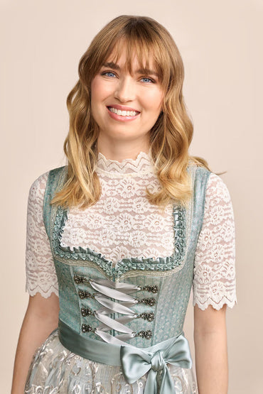 Kruger Mini Dirndl 2pcs. 50cm "Lilinoe" turquoise