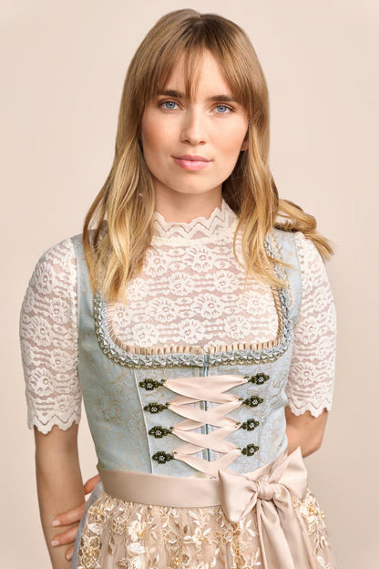 Kruger Mini Dirndl 2pcs. 50cm "Corvina" blue (size 40)