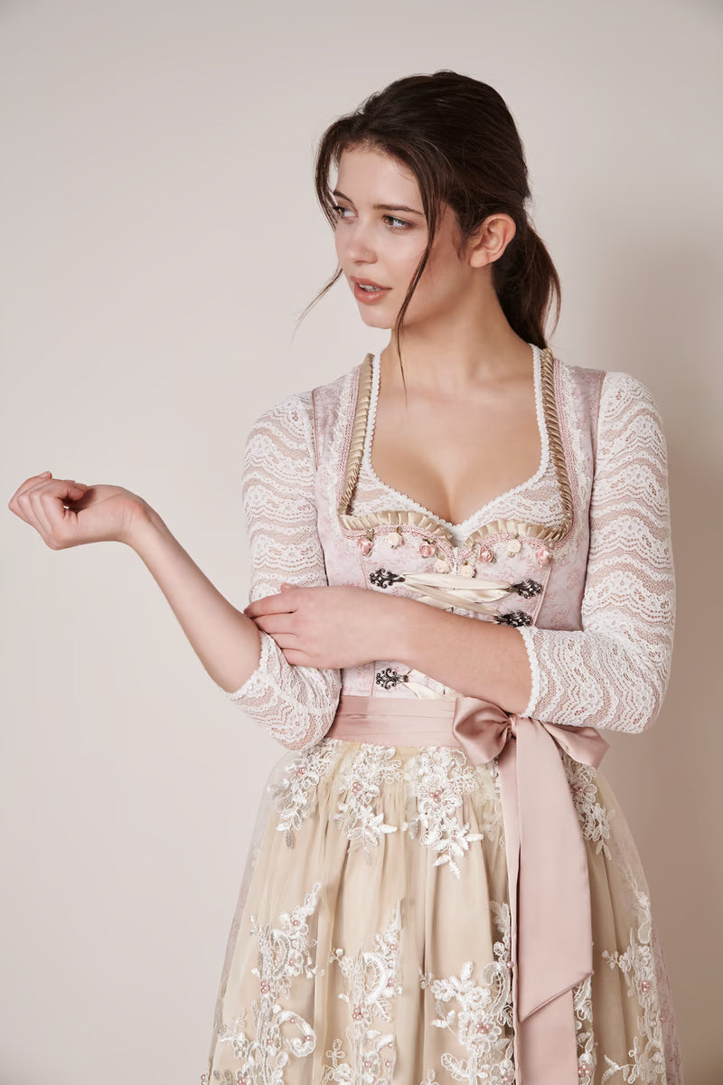 Kruger Mini Dirndl 2pcs. 50cm "Blossom" pink