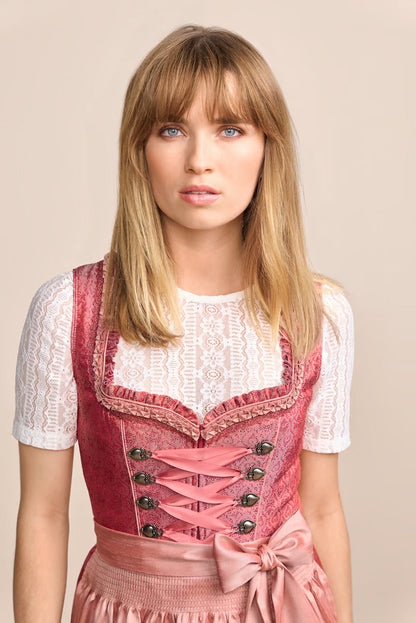Kruger Mini Dirndl 2pcs. 50cm "Caprina" pink (size 34)