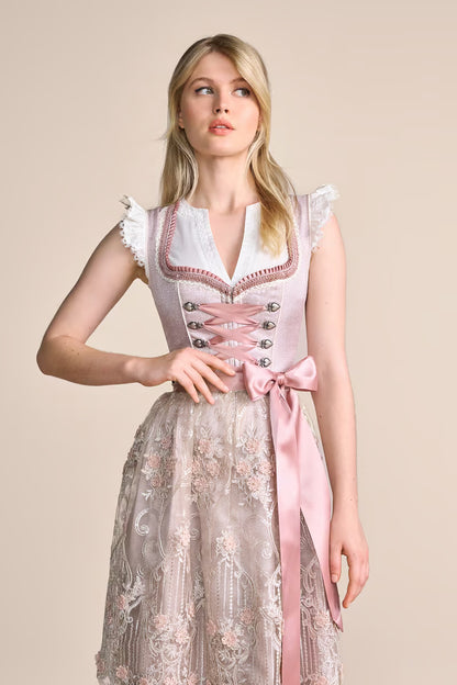 Kruger Midi Dirndl 2pcs. 60cm "Marielena" pink