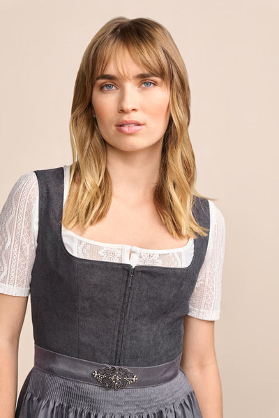 Kruger Midi Dirndl 2pcs. 60cm "Evi" gray