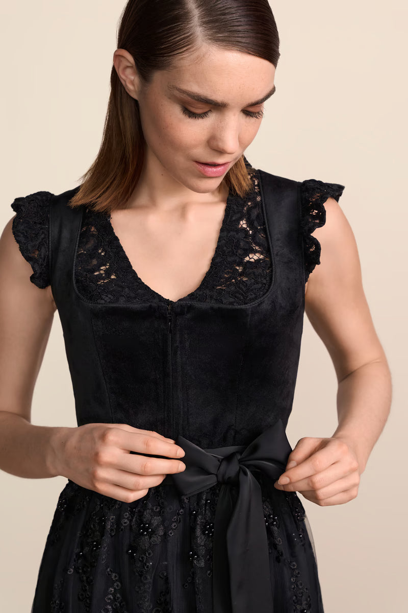 Kruger Midi Dirndl 2pcs. 60cm "Lovira" black