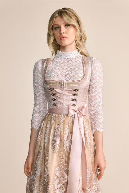 Kruger Lunie Midi Dirndl, Pink — 60cm 2pc Set