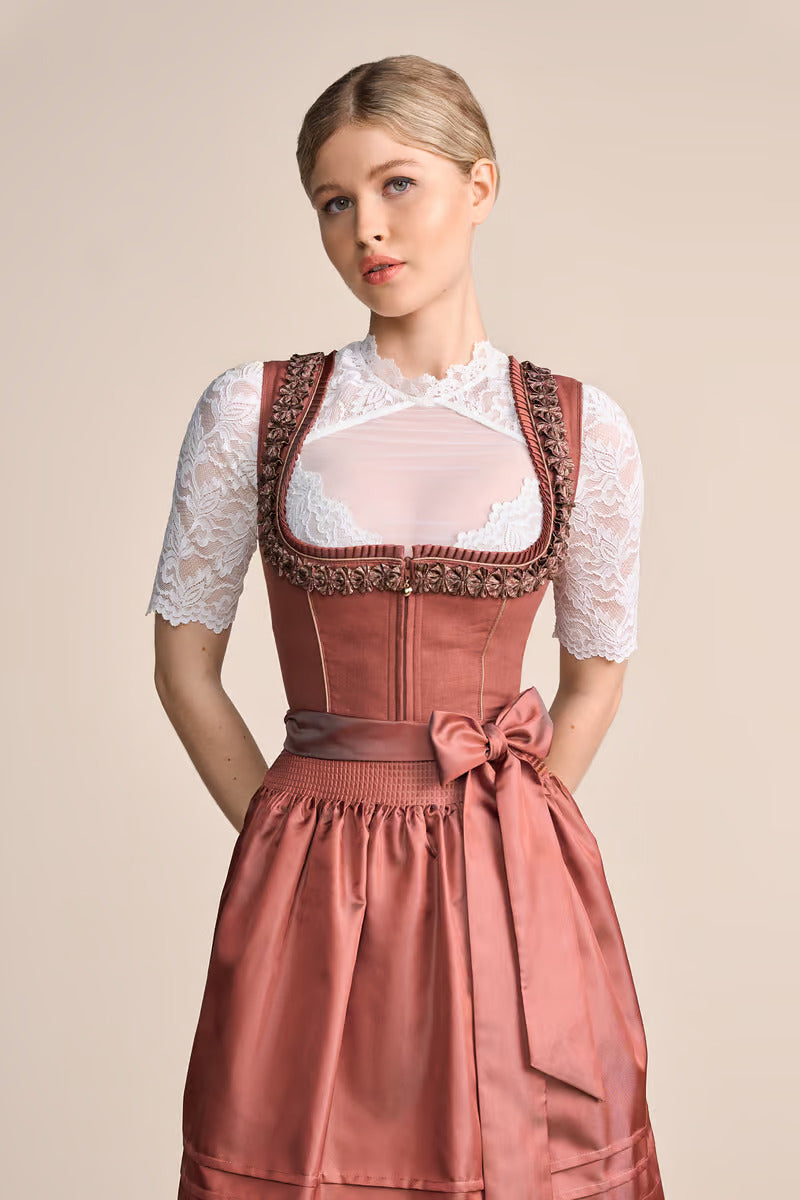 Kruger Midi Dirndl 2pcs. 60cm "Marielle" red