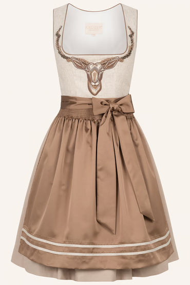 Kruger Kudu Midi Dirndl, Beige — 60cm 2pc Set