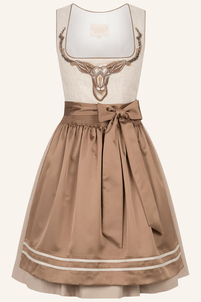 Kruger Kudu Midi Dirndl, Beige — 60cm 2pc Set