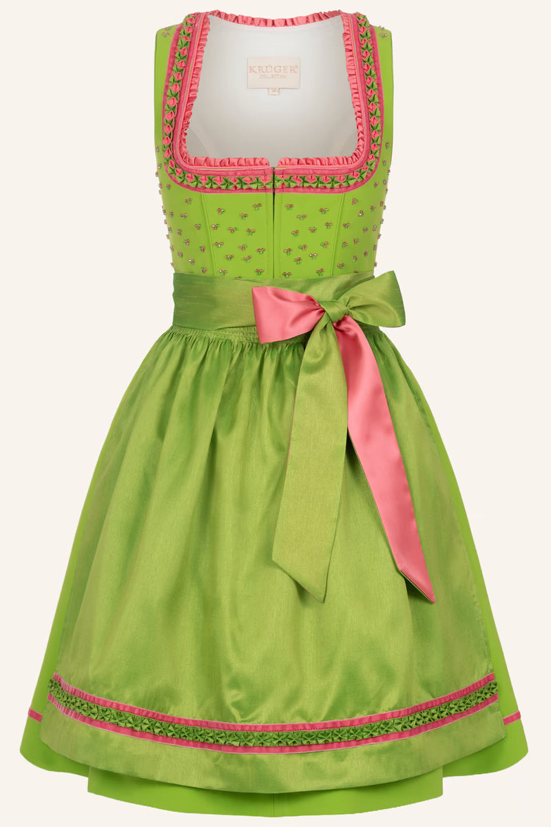 Kruger Midi Dirndl 2pcs. 60cm "Lime" green