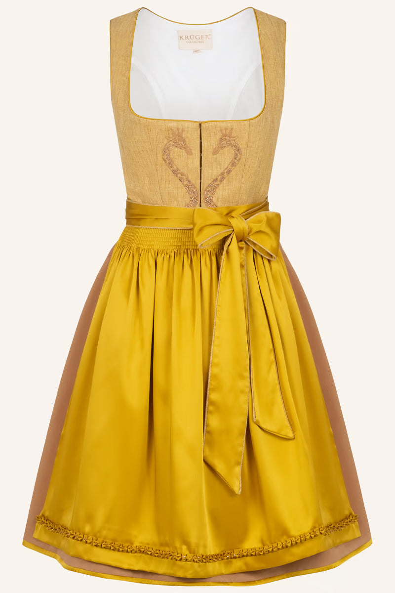 Kruger Midi Dirndl 2pcs. 60cm "Eland" yellow
