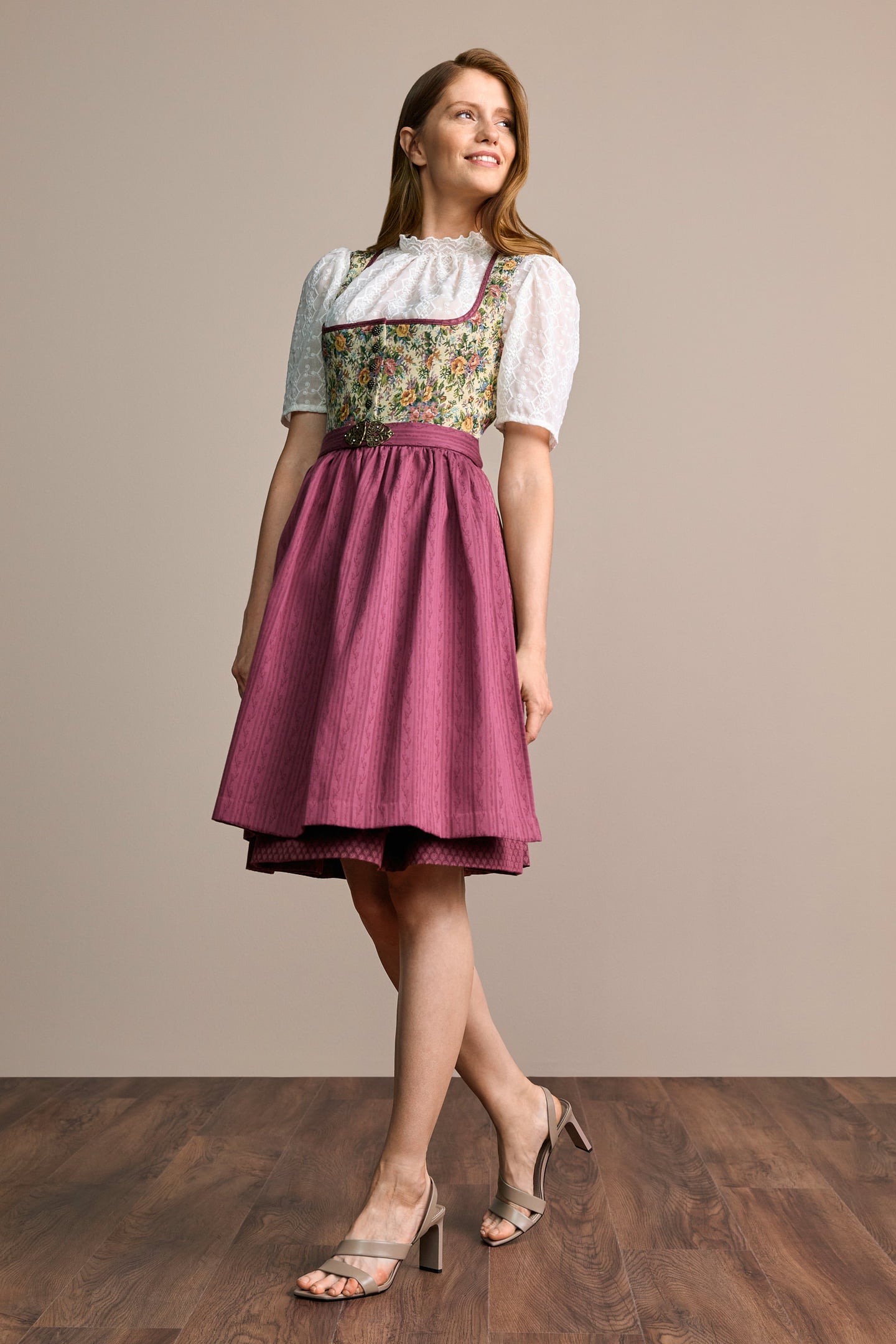 Julia Trentini Rosi Midi Dirndl, Beige — 60cm