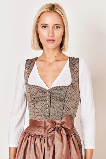 Julia Trentini Annette Midi Dirndl, Brown — 60cm