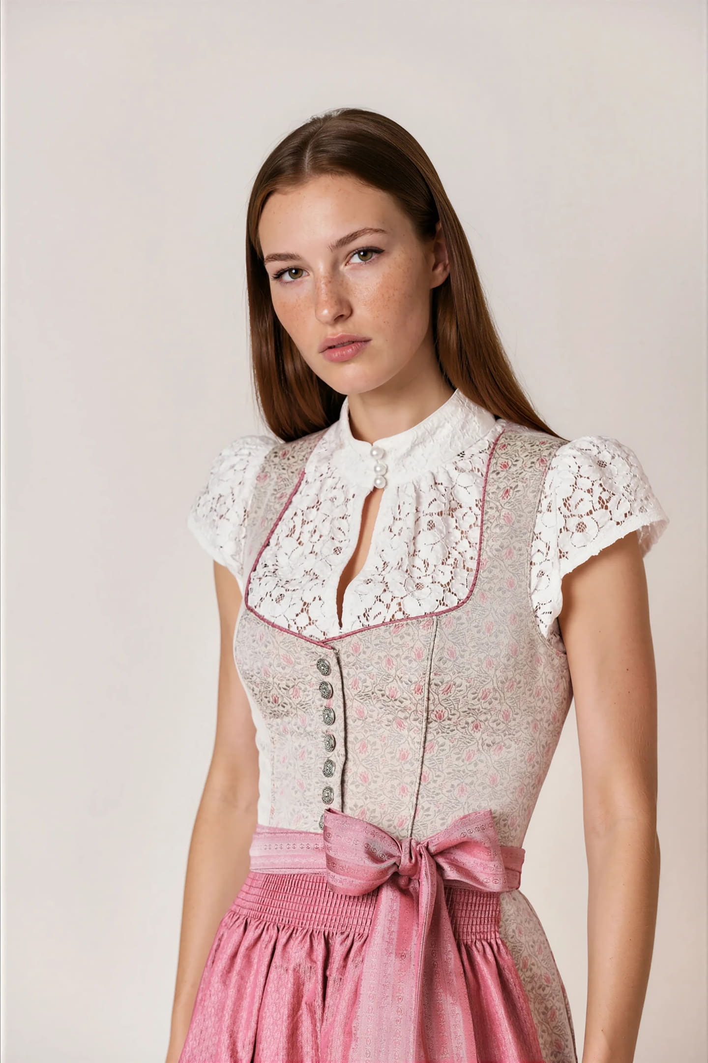 Julia Trentini Marelie Midi Dirndl, Rose — 60cm