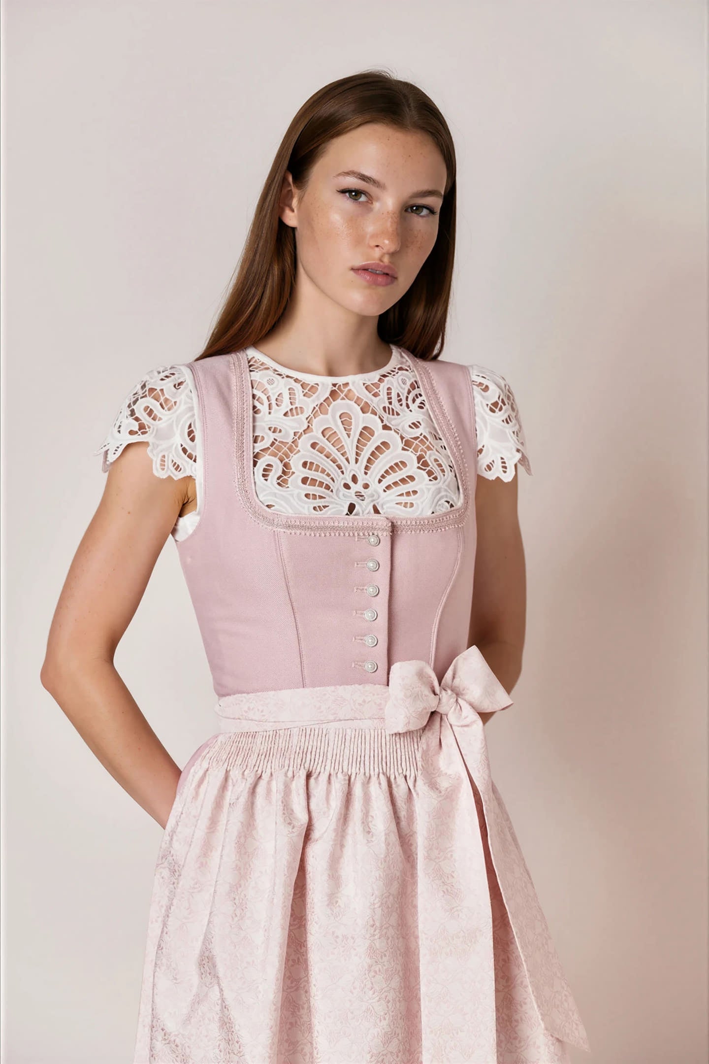 Julia Trentini Ophelia Midi Dirndl, Rose — 60cm
