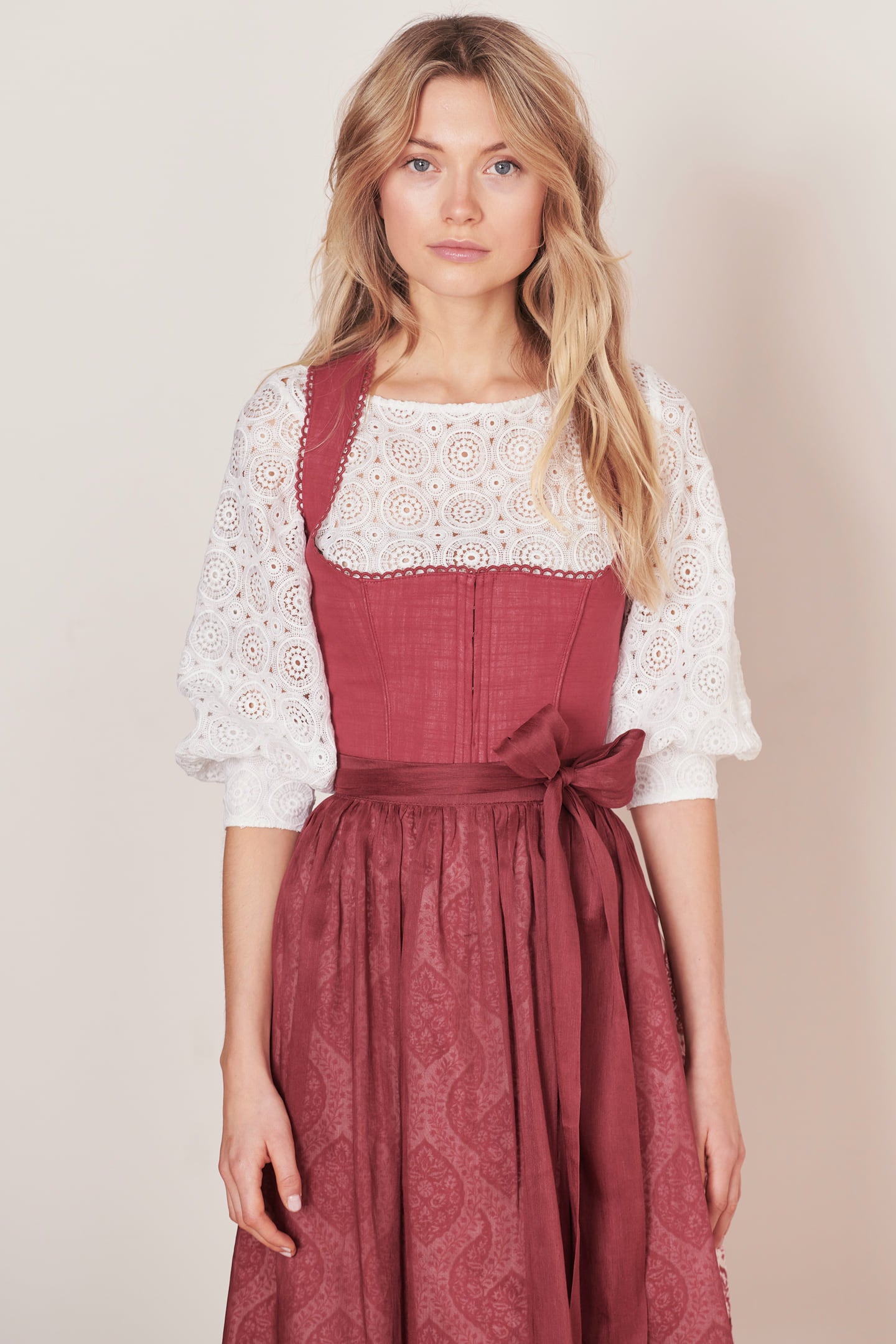 Julia Trentini Helma Midi Dirndl, Red — 60cm