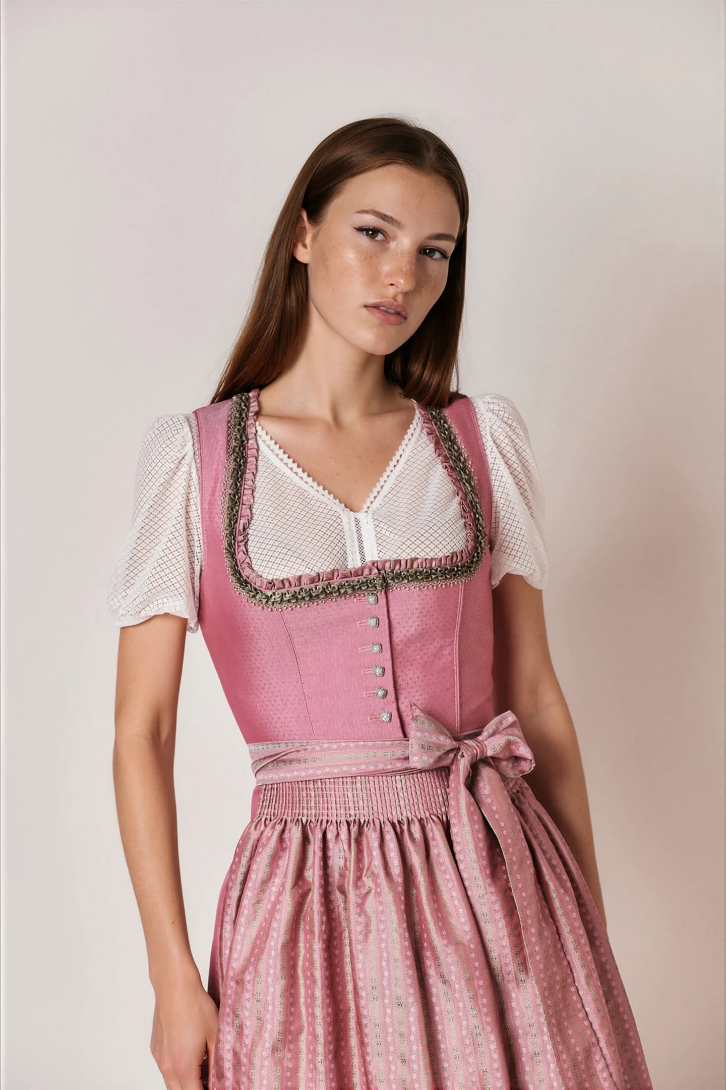 Julia Trentini Frederika Midi Dirndl, Rose — 60cm