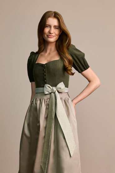 Julia Trentini Evelina Dirndl, Olive — 70cm Long